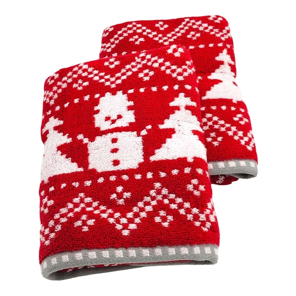 Winter Wonderland Set Of 2 Christmas Hand Towels NWT - Picture 1 of 3